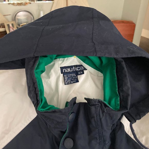 Nautica Men's Windbreaker - Navy/White/Green - Picture 7 of 8